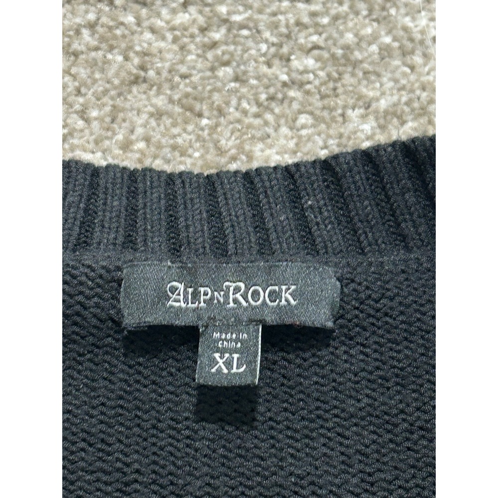 Alp N Rock Apres Ski Sweater Women's XL Black Script Logo Winter Lux - Picture 7 of 9